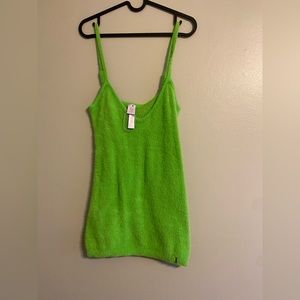 Green fuzzy lingerie dress